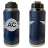 Laser Engraved Vacuum Sealed Water Bottles 32oz - Navy Badges Water Bottles LEWB.0004.N