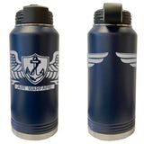 Laser Engraved Vacuum Sealed Water Bottles 32oz - Navy Badges Water Bottles LEWB.0009.N