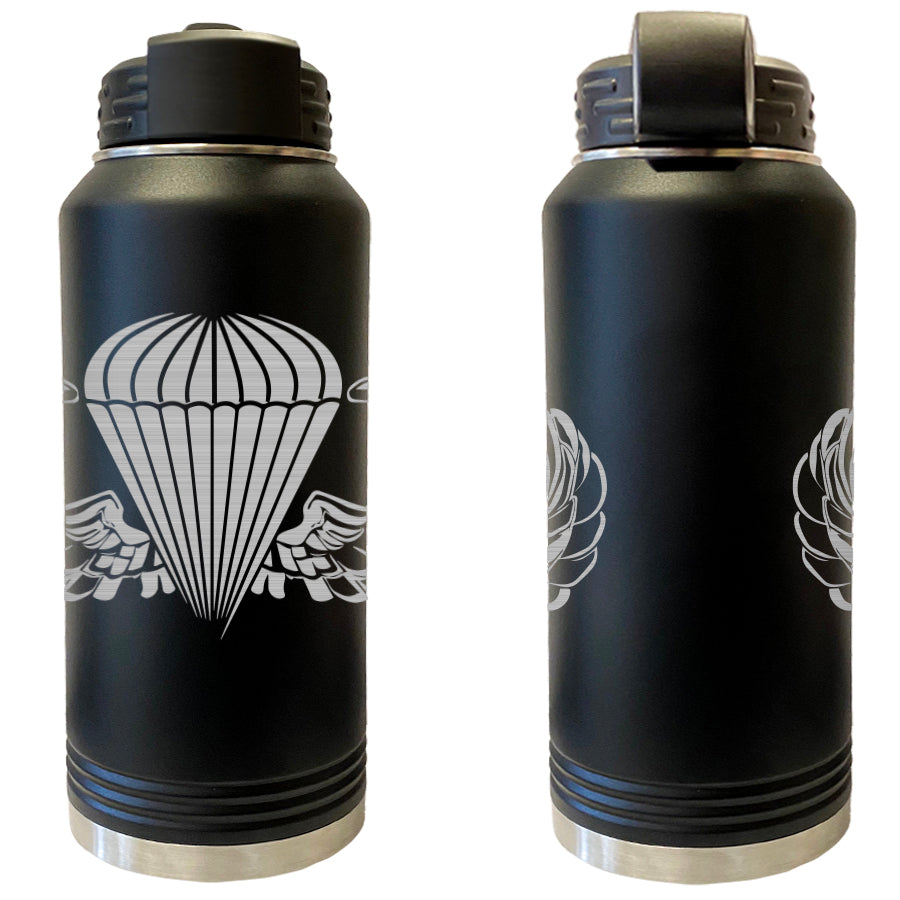 Laser Engraved Vacuum Sealed Water Bottles 32oz - Navy Badges Water Bottles LEWB.0011.B