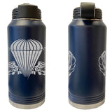 Laser Engraved Vacuum Sealed Water Bottles 32oz - Navy Badges Water Bottles LEWB.0011.N