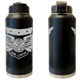 Laser Engraved Vacuum Sealed Water Bottles 32oz - Navy Badges Water Bottles LEWB.0014.B