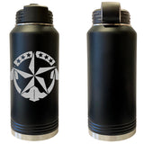 Laser Engraved Vacuum Sealed Water Bottles 32oz - Navy Badges Water Bottles LEWB.0018.B