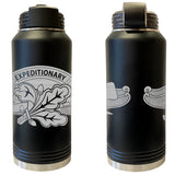 Laser Engraved Vacuum Sealed Water Bottles 32oz - Navy Badges Water Bottles LEWB.0028.B