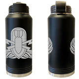 Laser Engraved Vacuum Sealed Water Bottles 32oz - Navy Badges Water Bottles LEWB.0029.B