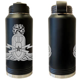 Laser Engraved Vacuum Sealed Water Bottles 32oz - Navy Badges Water Bottles LEWB.0030.B