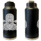 Laser Engraved Vacuum Sealed Water Bottles 32oz - Navy Badges Water Bottles LEWB.0023.B