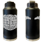 Laser Engraved Vacuum Sealed Water Bottles 32oz - Navy Badges Water Bottles LEWB.0036.B