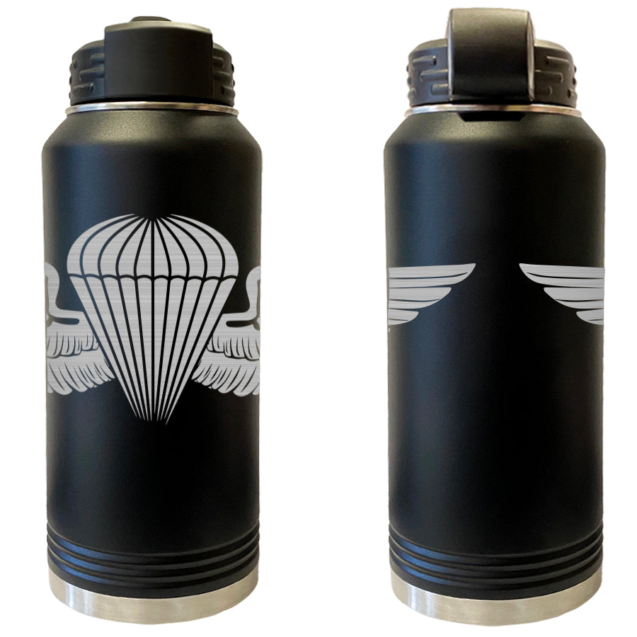 Laser Engraved Vacuum Sealed Water Bottles 32oz - Navy Badges Water Bottles LEWB.0045.B