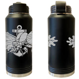 Laser Engraved Vacuum Sealed Water Bottles 32oz - Navy Badges Water Bottles LEWB.0049.B