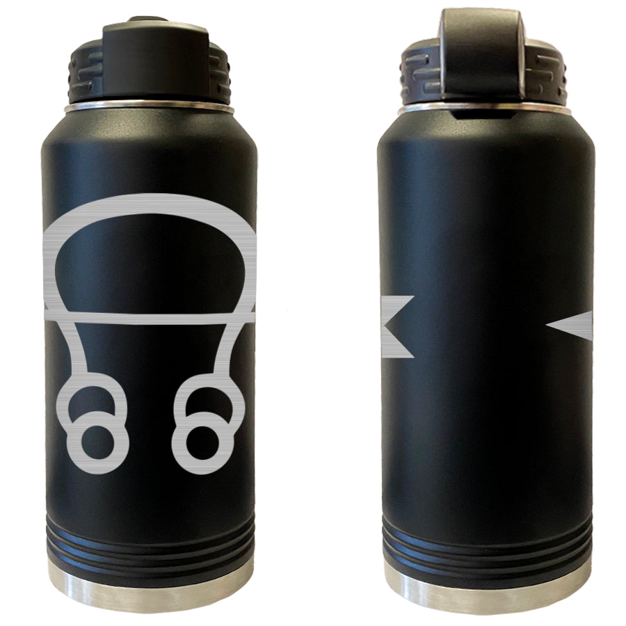 Laser Engraved Vacuum Sealed Water Bottles 32oz - Navy Badges Water Bottles LEWB.0051.B