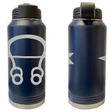 Laser Engraved Vacuum Sealed Water Bottles 32oz - Navy Badges Water Bottles LEWB.0051.N