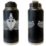 Laser Engraved Vacuum Sealed Water Bottles 32oz - Navy Badges Water Bottles LEWB.0052.B