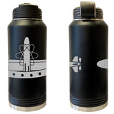 Laser Engraved Vacuum Sealed Water Bottles 32oz - Navy Badges Water Bottles LEWB.0057.B