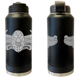 Laser Engraved Vacuum Sealed Water Bottles 32oz - Navy Badges Water Bottles LEWB.0063.B