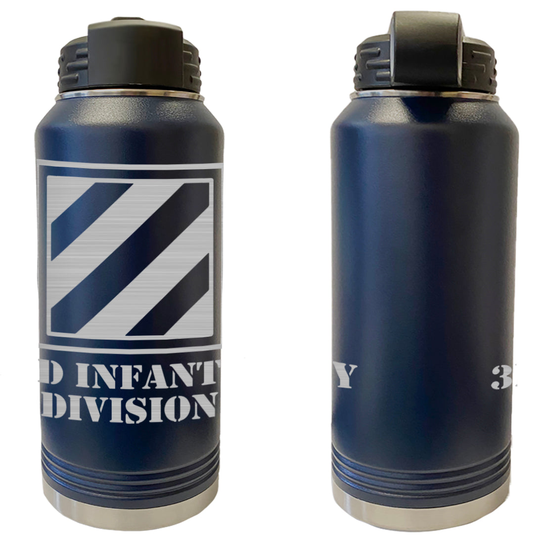 3rd Infantry Division Laser Engraved Vacuum Sealed Water Bottles 32oz Water Bottles LEWB.0079.N