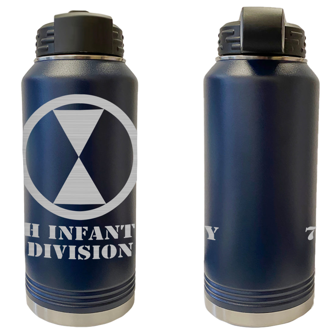 7th Infantry Division Laser Engraved Vacuum Sealed Water Bottles 32oz Water Bottles LEWB.0082.N