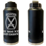 10th Mountain Division Laser Engraved Vacuum Sealed Water Bottles 32oz Water Bottles LEWB.0083.B