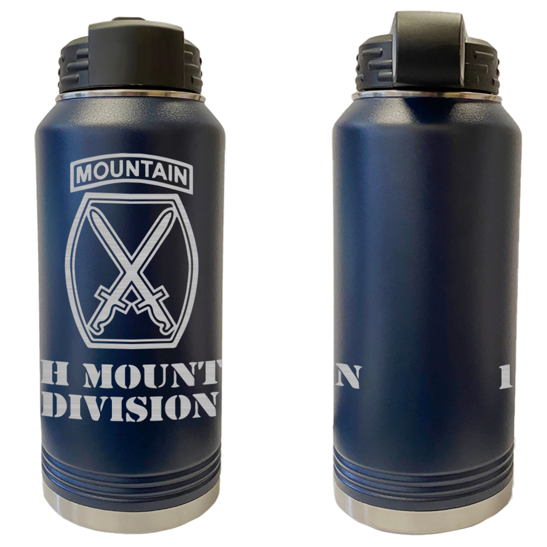 10th Mountain Division Laser Engraved Vacuum Sealed Water Bottles 32oz Water Bottles LEWB.0083.N