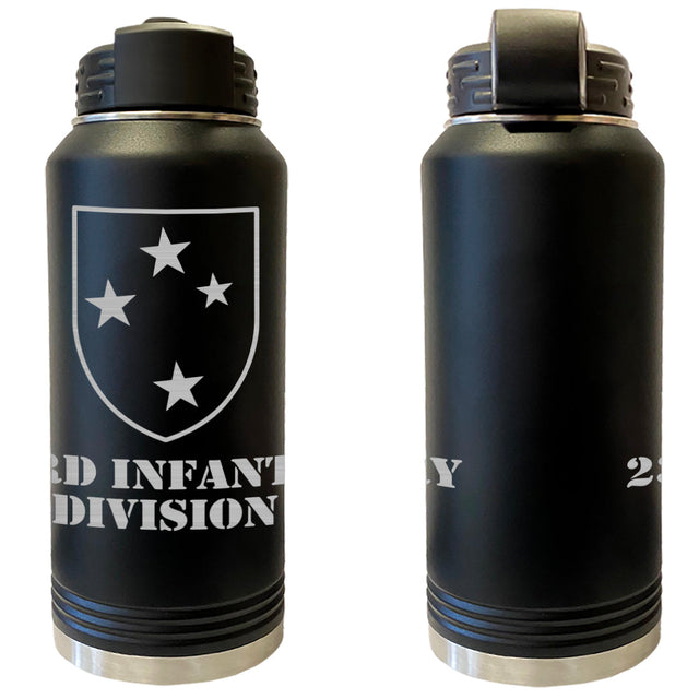 23rd Infantry Division Laser Engraved Vacuum Sealed Water Bottles 32oz Water Bottles LEWB.0088.B