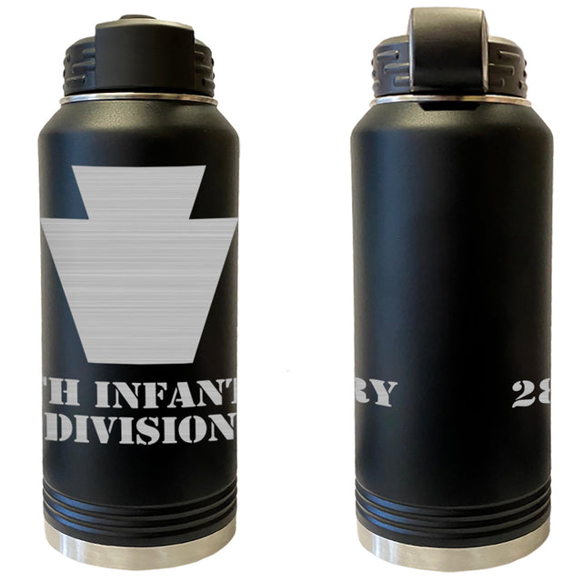 28th Infantry Division Laser Engraved Vacuum Sealed Water Bottles 32oz Water Bottles LEWB.0090.B