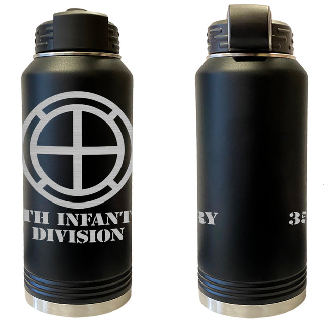 35th Infantry Division Laser Engraved Vacuum Sealed Water Bottles 32oz Water Bottles LEWB.0093.B