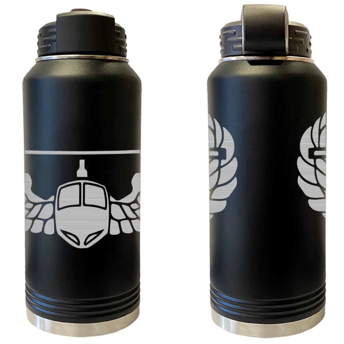 Laser Engraved Vacuum Sealed Water Bottles 32oz - Army Badges Water Bottles LEWB.0122.B