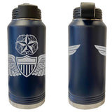 Laser Engraved Vacuum Sealed Water Bottles 32oz - Army Badges Water Bottles LEWB.0124.N