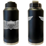 Laser Engraved Vacuum Sealed Water Bottles 32oz - Army Badges Water Bottles LEWB.0125.B