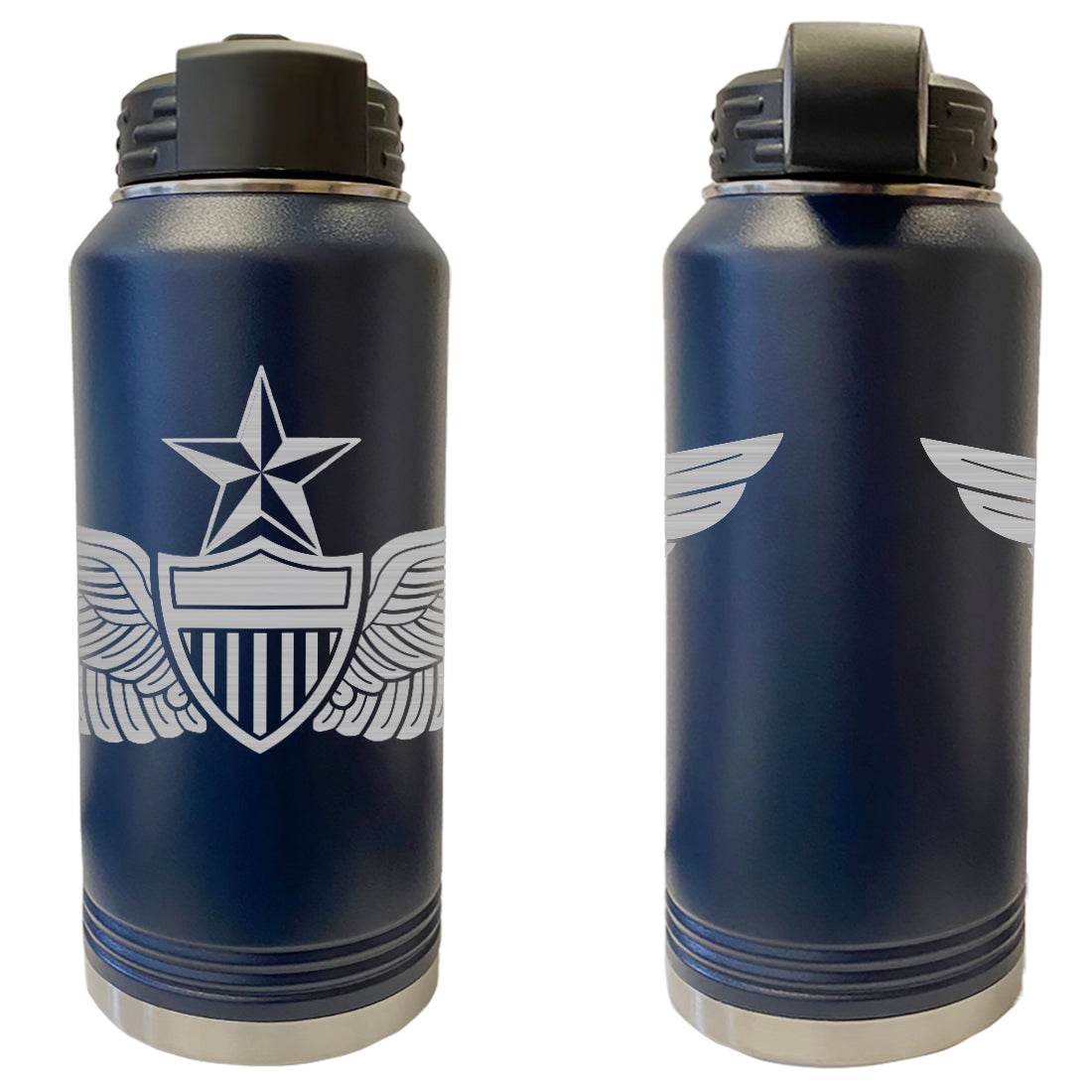 Laser Engraved Vacuum Sealed Water Bottles 32oz - Army Badges Water Bottles LEWB.0126.N