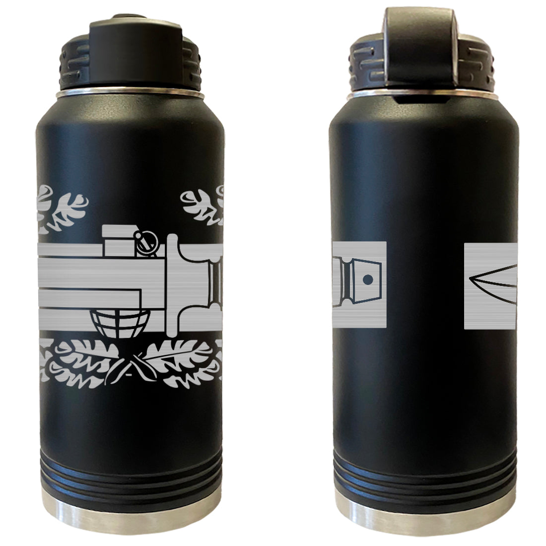 Laser Engraved Vacuum Sealed Water Bottles 32oz - Army Badges Water Bottles LEWB.0128.B