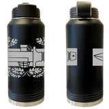 Laser Engraved Vacuum Sealed Water Bottles 32oz - Army Badges Water Bottles LEWB.0128.B