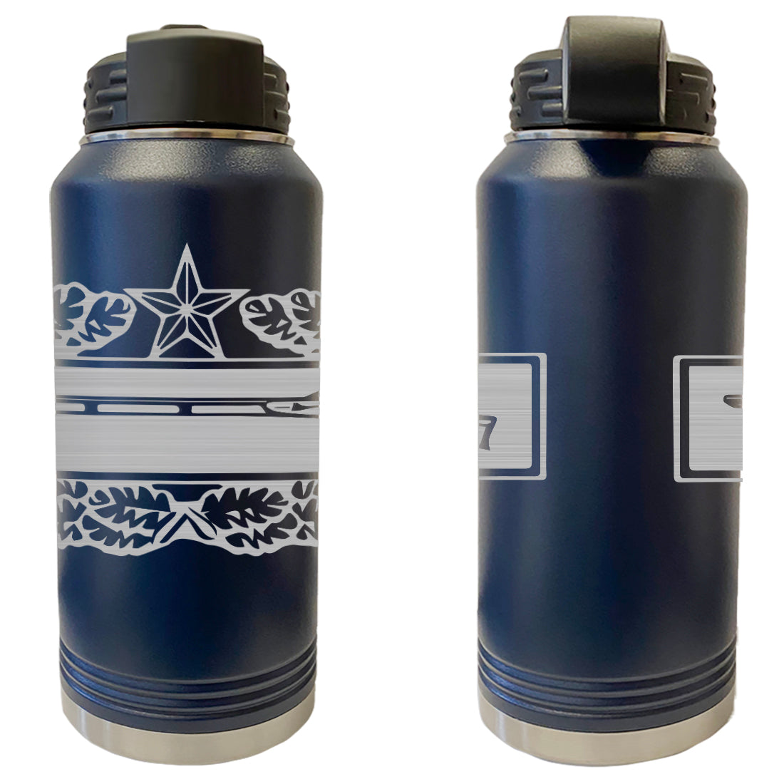 Laser Engraved Vacuum Sealed Water Bottles 32oz - Army Badges Water Bottles LEWB.0129.N