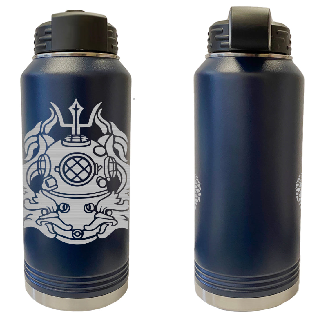 Laser Engraved Vacuum Sealed Water Bottles 32oz - Army Badges Water Bottles LEWB.0134.N