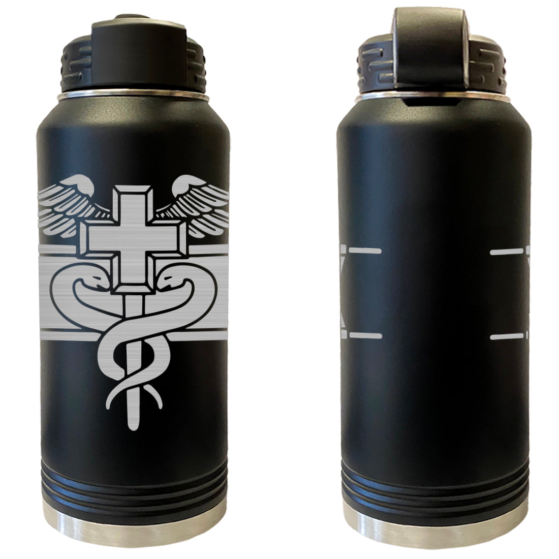 Laser Engraved Vacuum Sealed Water Bottles 32oz - Army Badges Water Bottles LEWB.0139.B