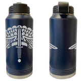 Laser Engraved Vacuum Sealed Water Bottles 32oz - Army Badges Water Bottles LEWB.0141.N