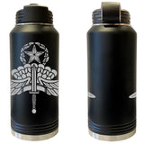 Laser Engraved Vacuum Sealed Water Bottles 32oz - Army Badges Water Bottles LEWB.0142.B