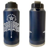 Laser Engraved Vacuum Sealed Water Bottles 32oz - Army Badges Water Bottles LEWB.0142.N