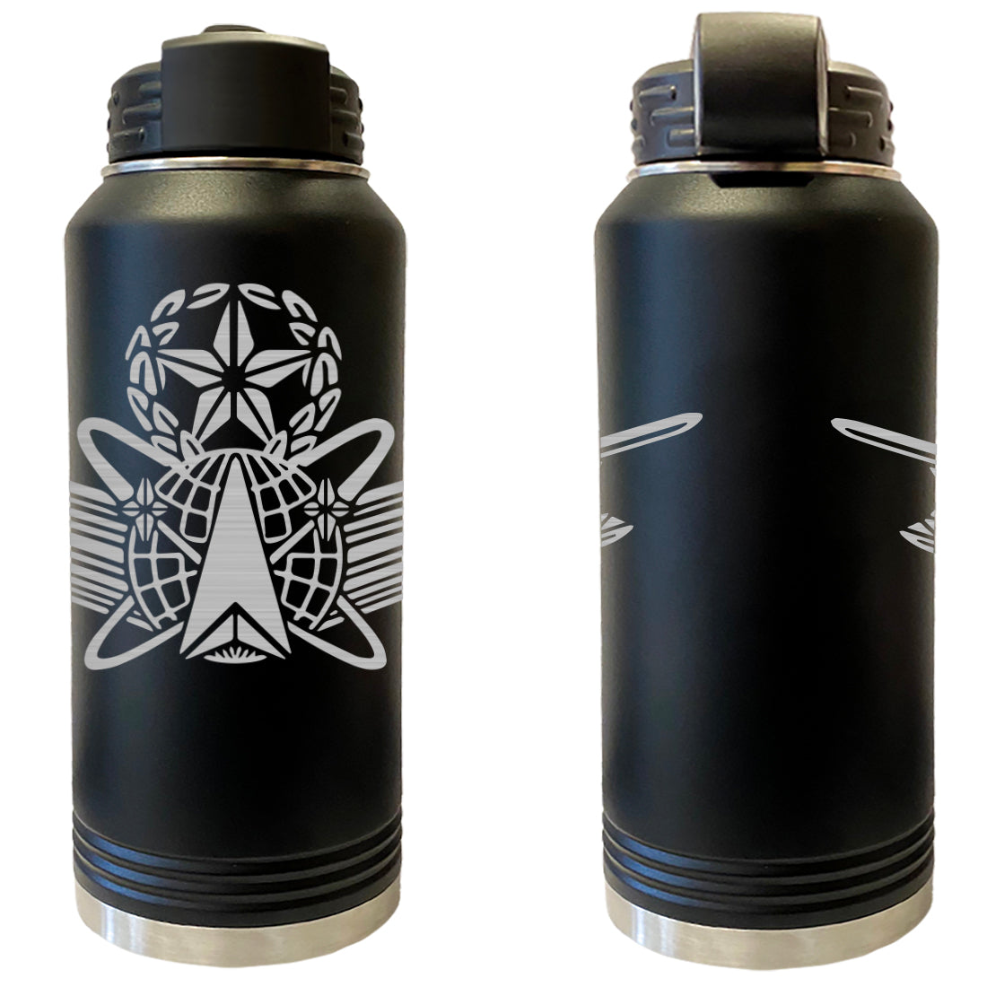 Laser Engraved Vacuum Sealed Water Bottles 32oz - Army Badges Water Bottles LEWB.0144.B