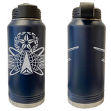 Laser Engraved Vacuum Sealed Water Bottles 32oz - Army Badges Water Bottles LEWB.0144.N