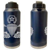 Laser Engraved Vacuum Sealed Water Bottles 32oz - Army Badges Water Bottles LEWB.0147.N