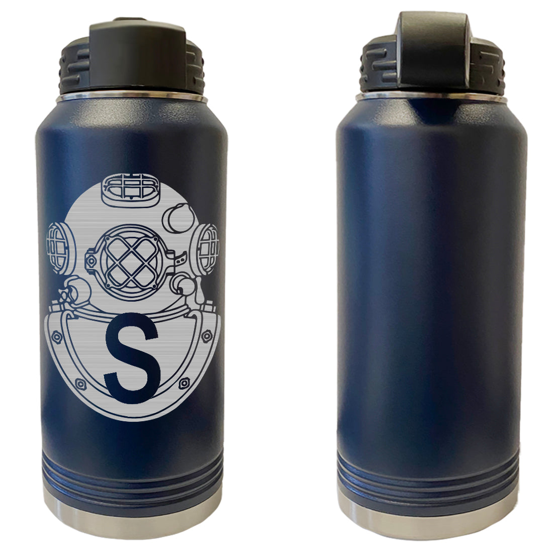 Laser Engraved Vacuum Sealed Water Bottles 32oz - Army Badges Water Bottles LEWB.0151.N