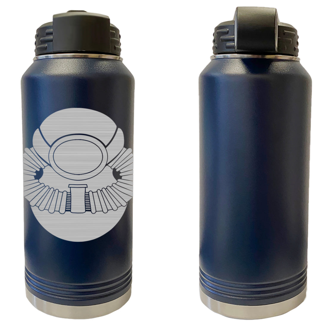 Laser Engraved Vacuum Sealed Water Bottles 32oz - Army Badges Water Bottles LEWB.0153.N