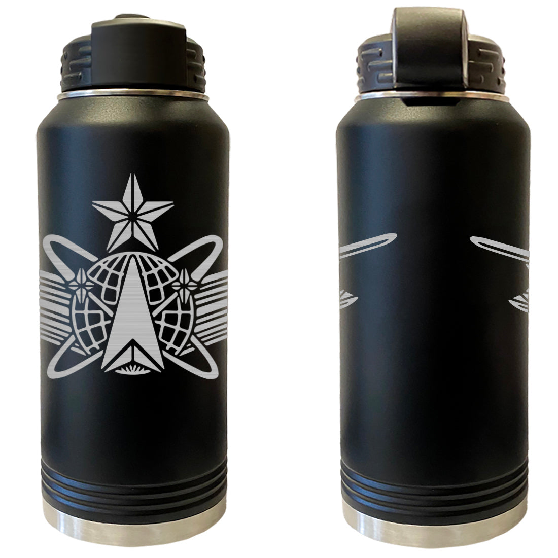 Laser Engraved Vacuum Sealed Water Bottles 32oz - Army Badges Water Bottles LEWB.0154.B