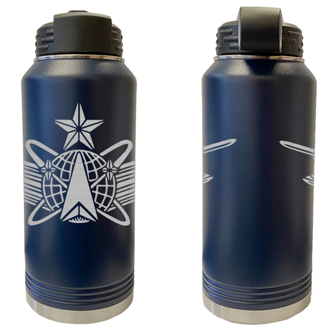 Laser Engraved Vacuum Sealed Water Bottles 32oz - Army Badges Water Bottles LEWB.0154.N