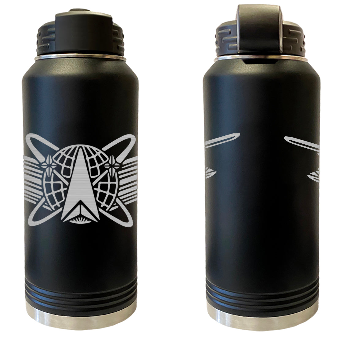 Laser Engraved Vacuum Sealed Water Bottles 32oz - Army Badges Water Bottles LEWB.0155.B