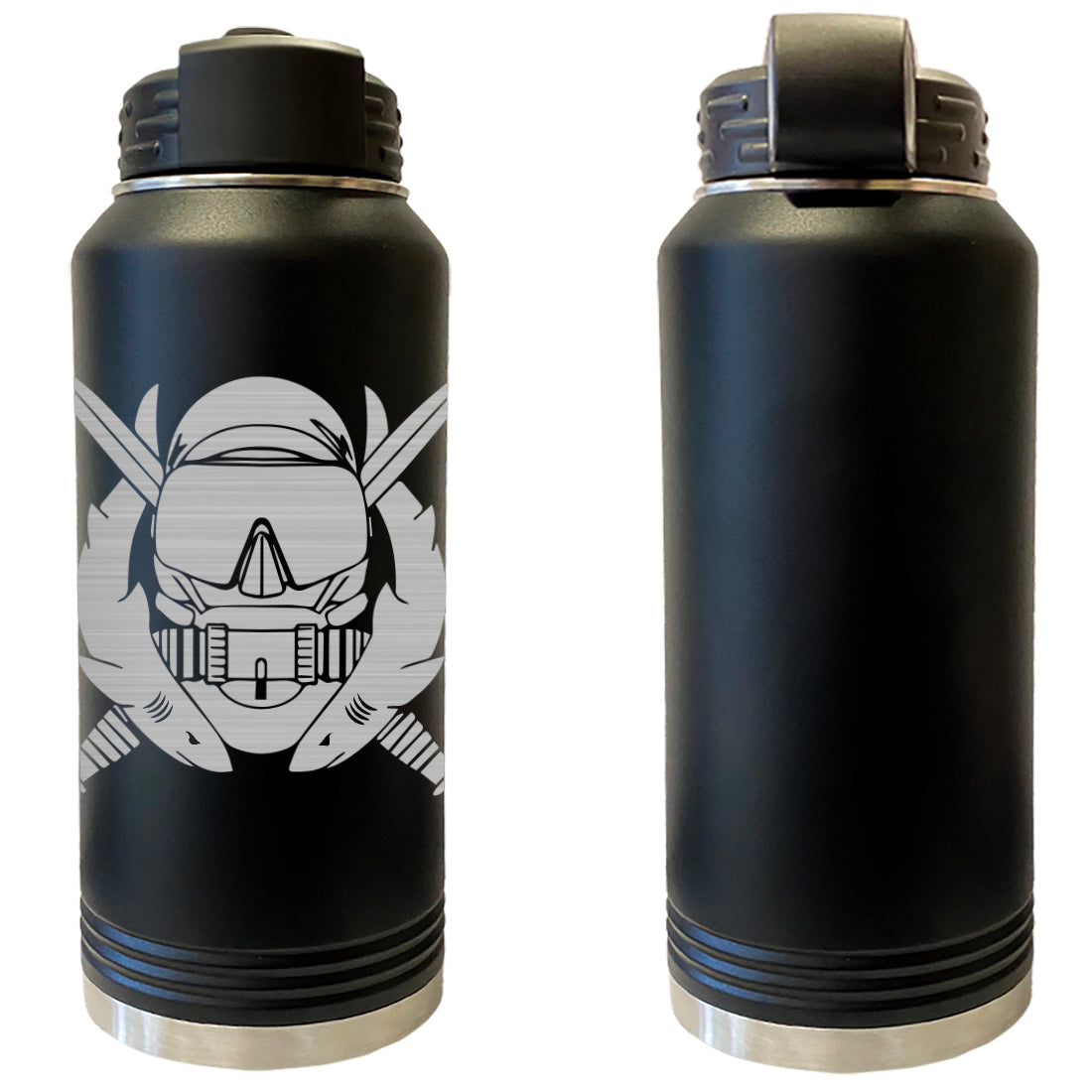 Laser Engraved Vacuum Sealed Water Bottles 32oz - Army Badges Water Bottles LEWB.0156.B