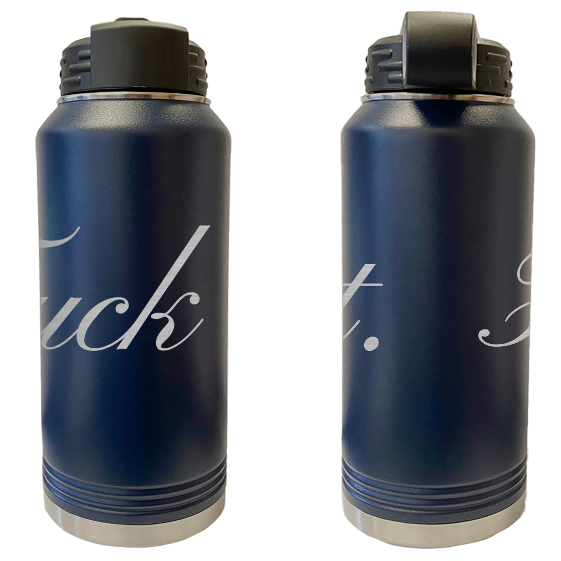 Fancy "F" It Laser Engraved Vacuum Sealed Water Bottles 32oz Water Bottles LEWB.0166.N