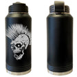 Punk Skull Laser Engraved Vacuum Sealed Water Bottles 32oz Water Bottles LEWB.0171.B