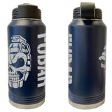 FUBAR Skull Grenade Laser Engraved Vacuum Sealed Water Bottles 32oz Water Bottles LEWB.0263.N