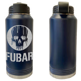 Melting Skull FUBAR Laser Engraved Vacuum Sealed Water Bottles 32oz Water Bottles LEWB.0265.N